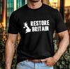 Restore Britain T-Shirt Patriotic Retro UK Map British Statement Party Gift Top