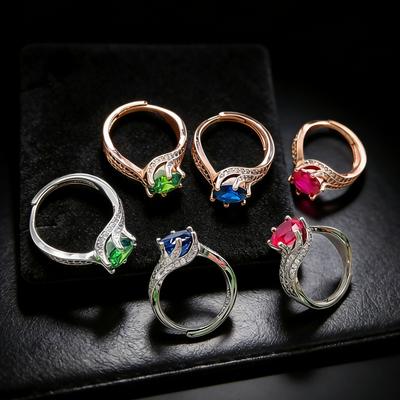 Iii Ich Liebe Drei Karat Zucht Rubin Ring Champagner Smaragd Schatz Ring