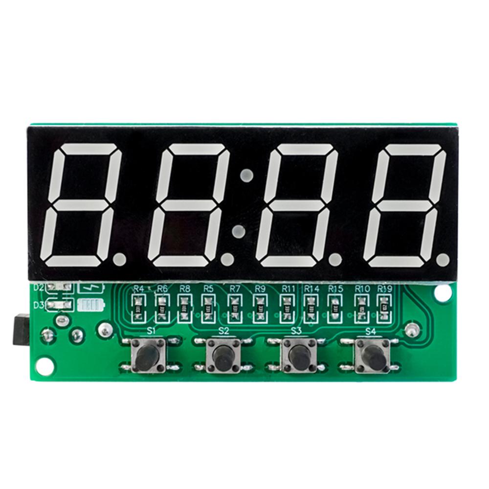 LED Digital Electronic Clock DIY Kit Clock Teaching Welding Exercise Circuit Board Set with Alarm Clock Temperature Countdown