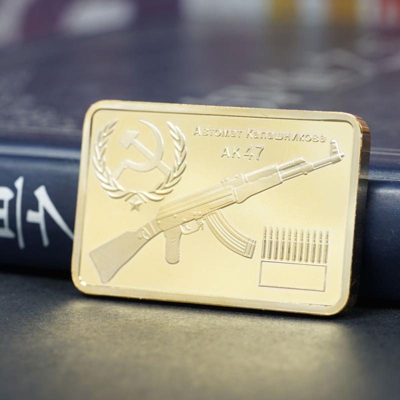Советский Союз, АК47, Сувениры, креативные маленькие подарки, Калашников, памятные медали, позолоченные полоски, декоративные маленькие игрушки