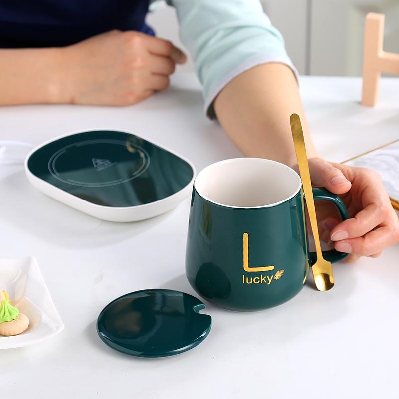 55° Coffee Milk Heating Pad & Thermostatic Mug Gift Set