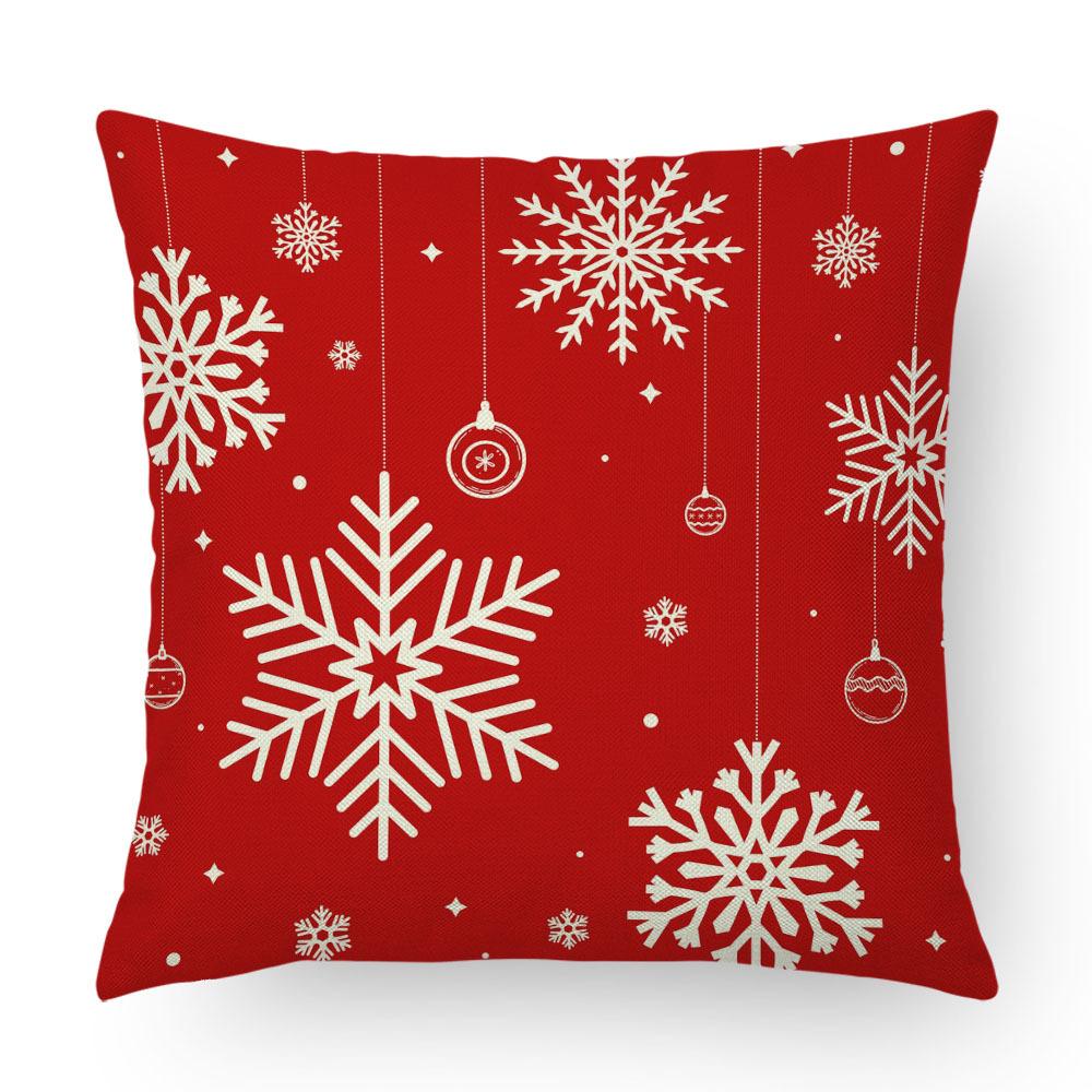 Imitation Linen Pillow Case Home Decoration Christmas Pillow Four-piece Set Living Room Sofa Cushion Cover Bedroom Pillow