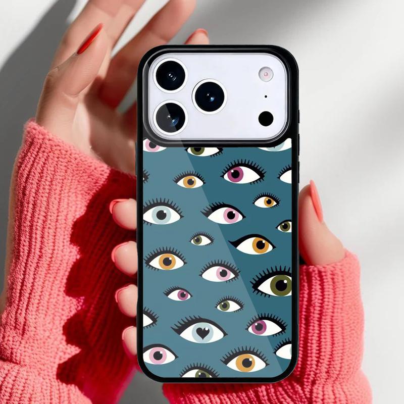 Eyes Pattern Phone Case for iPhone 17 16 15 14 13 Pro Max Back Cover for 12 11 Pro Coque