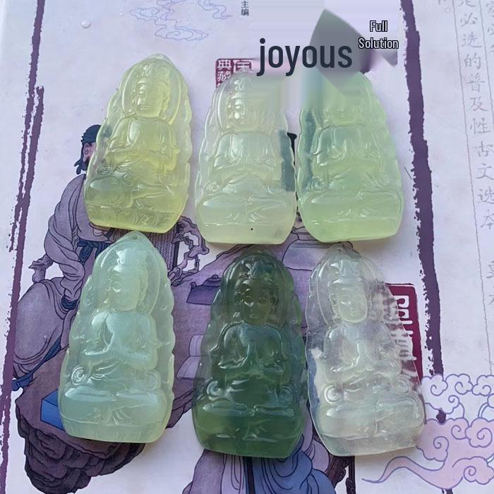 Натуральный нефритовый кулон Сиюянь Огненное Пламя Гуаньинь Будда Xiang Jade