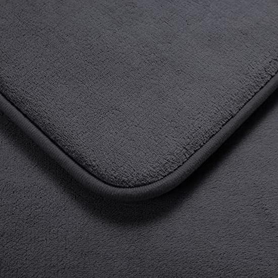 Three-Piece Coral Fleece Bathroom Mat Set: Includes U-Shaped Toilet Mat and Door Foot Mat.
