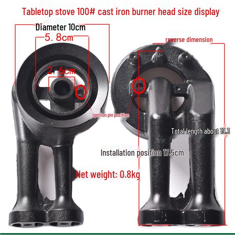 Gas Stove Cast Iron Burner Head Flame Spreader and Cap Set