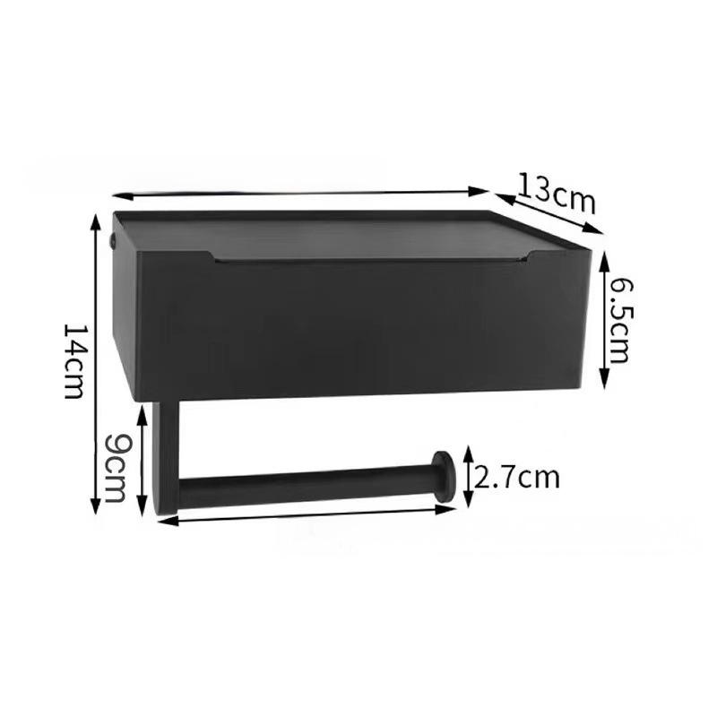 

304 Stainless Steel Tissue Box Bathroom Square Tissue Holder Toilet Paper Holder No Punching Paper Roll Holder Wipe Box