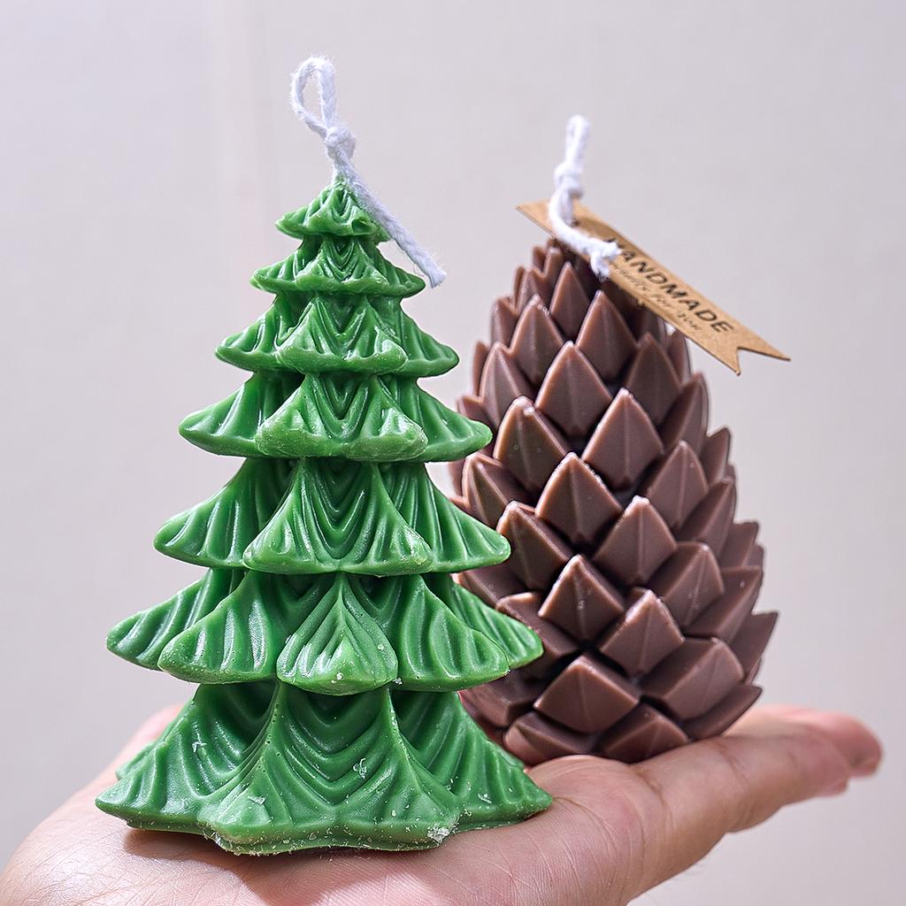 3D Christmas Tree Pine Cone Candle Mold DIY Aroma Candles Soap Silicone Molds Plaster Resin Craft Making Home Xmas Dec Art Gifts