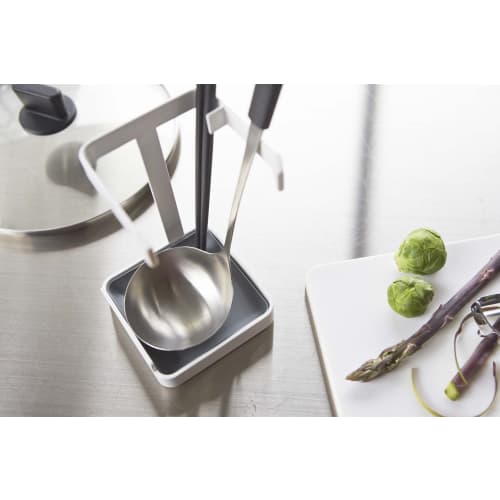 Yamazaki Ladle & Pot Lid Stand Plate, White, 2800