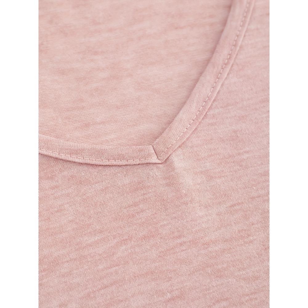 European and American women's large-size fashion casual V-neck long-sleeved bottom T-shirt