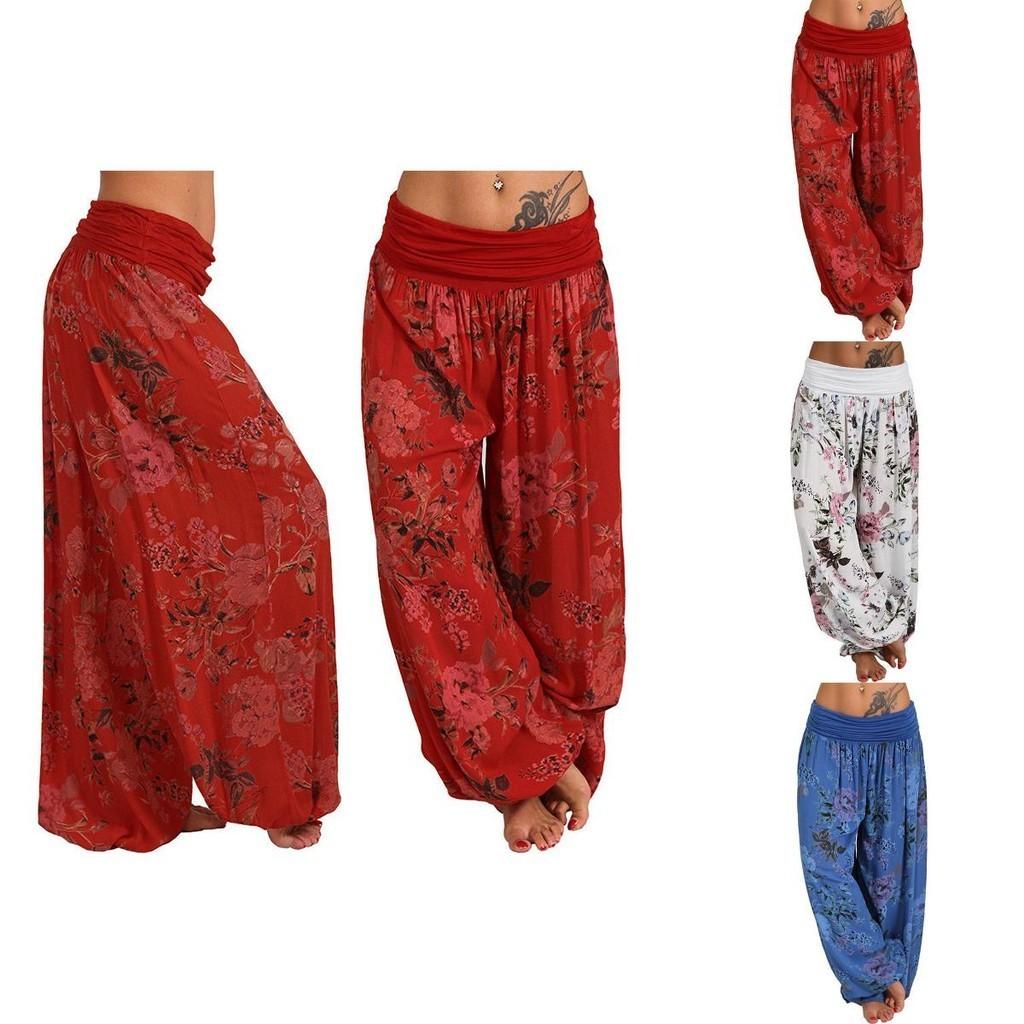 Pantalons de Yoga Harem pour Femmes Thaïlandaises Avec Ceinture Élastique Confortable et Coupe Ample
