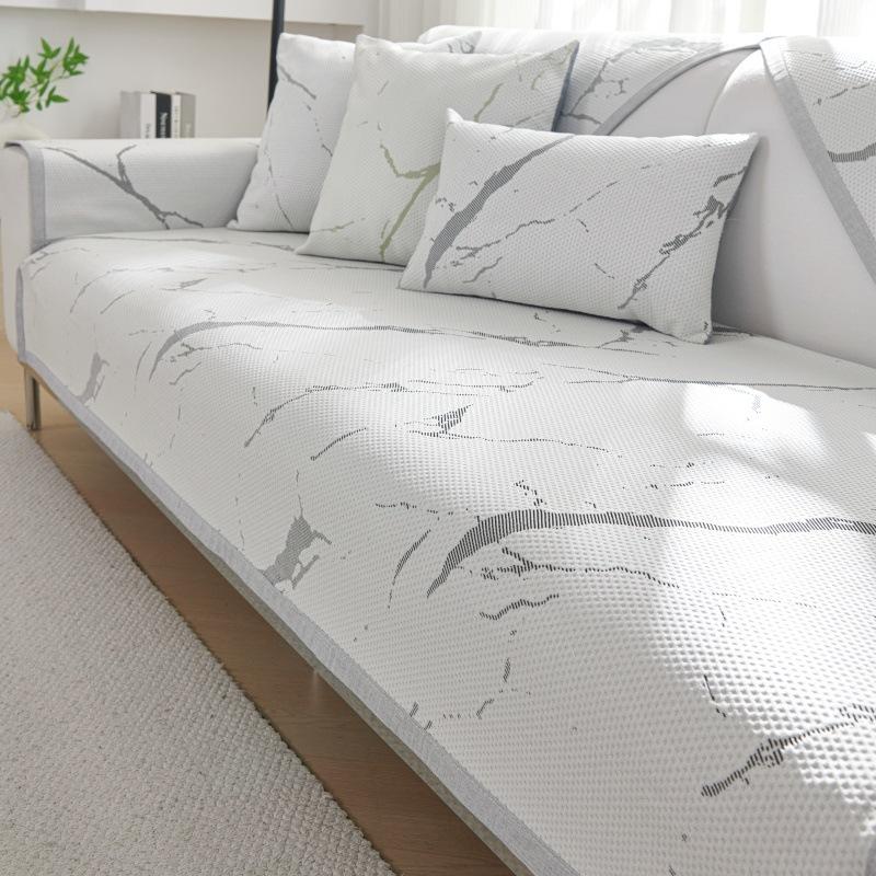 Summer Nonslip Sofa Cushion Full Cover Ice Silk Cooler Nonslip Cushion Backrest Cooler Cushion Summer Cool Pad Cover Cloth Towel