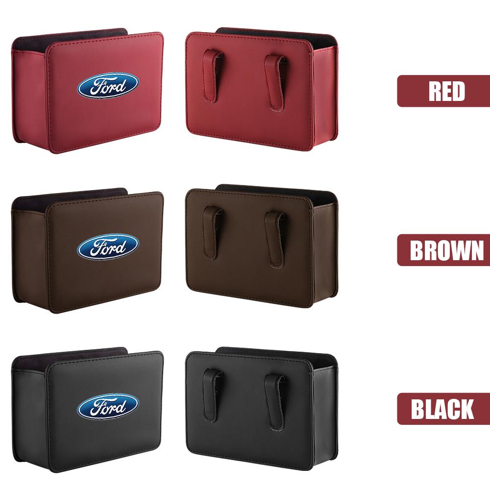 1Pcs Leather Car Door Side Seat Back Storage Bags For Ford Focus Ford ST Mondeo RS MK2 MK4 MK3 Fiesta Mustang Shelby Escape Kuga