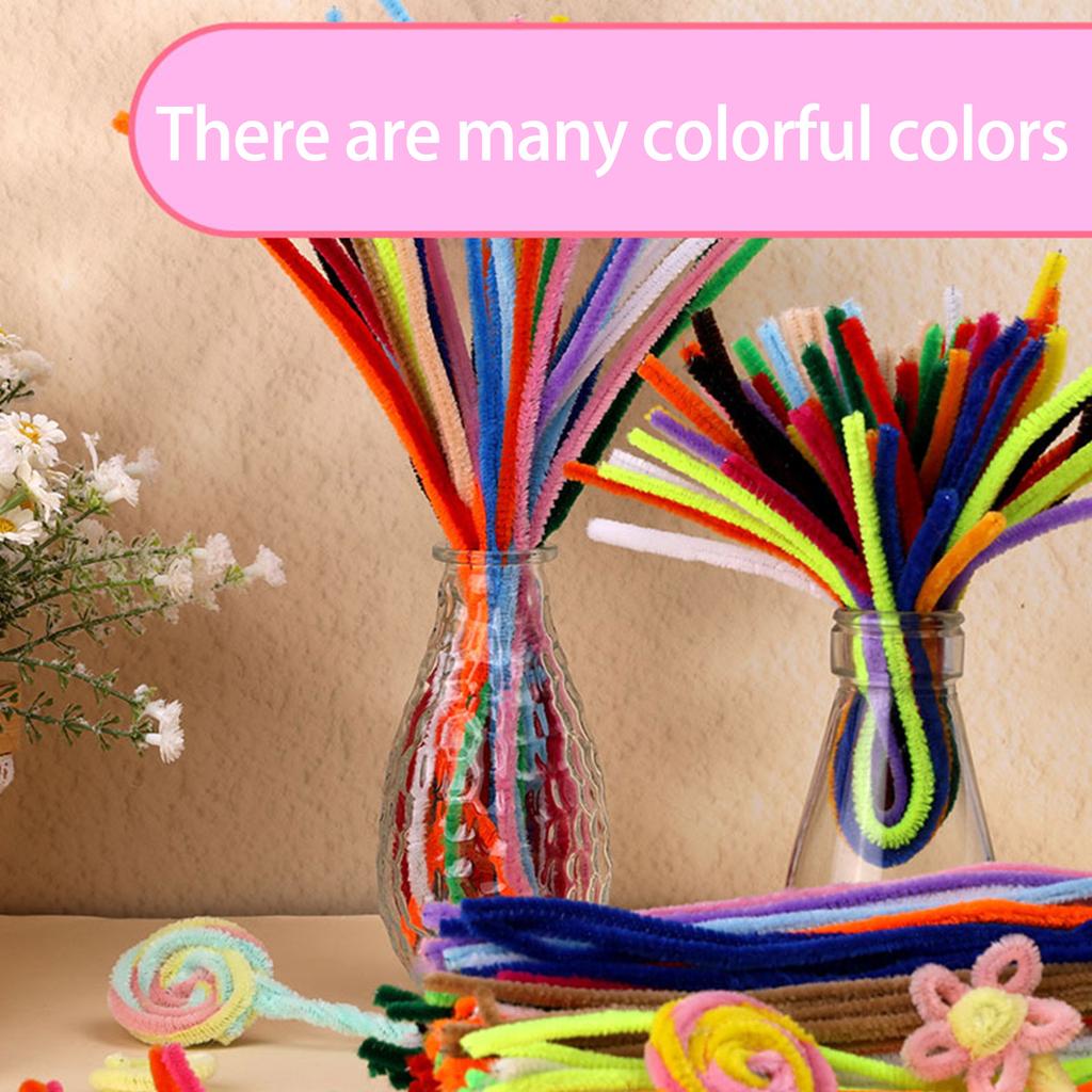 Fuzzy Stick Colorful  Bend Stick Soft Pipe Cleaners Chenilles Stems for Craft Decorations Creative School Projects