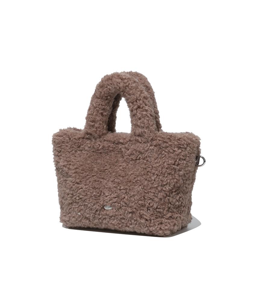Covernat Woman Clover Heart Fluffy Tote Bag Brown