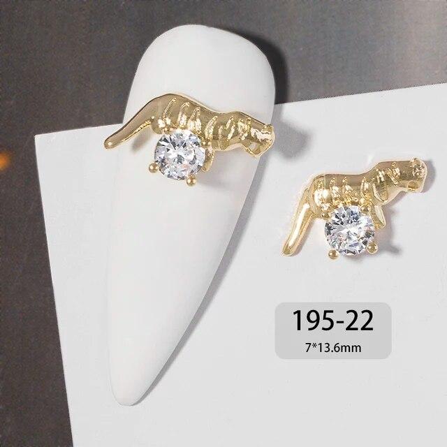 Ķīniešu Jaunais gads 3D nagu mākslas aksesuāri Rotaslietas Dekorācijas DIY Tiger Lucky naudas soma kristāla sarkans dārgakmens Rhinestone krelles
