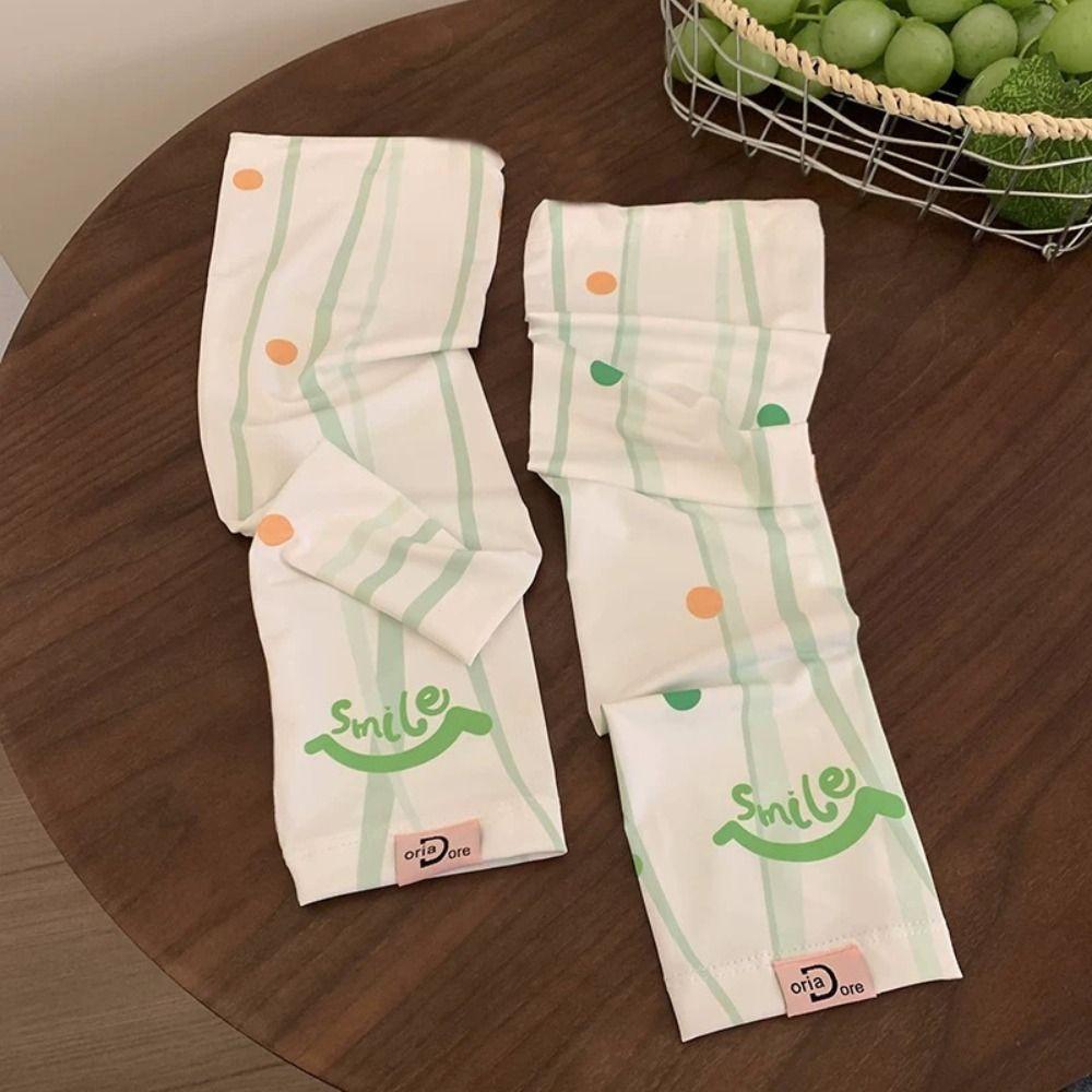 Cartoon Print Women's Sun Protection Sleeves Loose Ice Sleeves Cycling Arm Sleeve Summer Outdoor