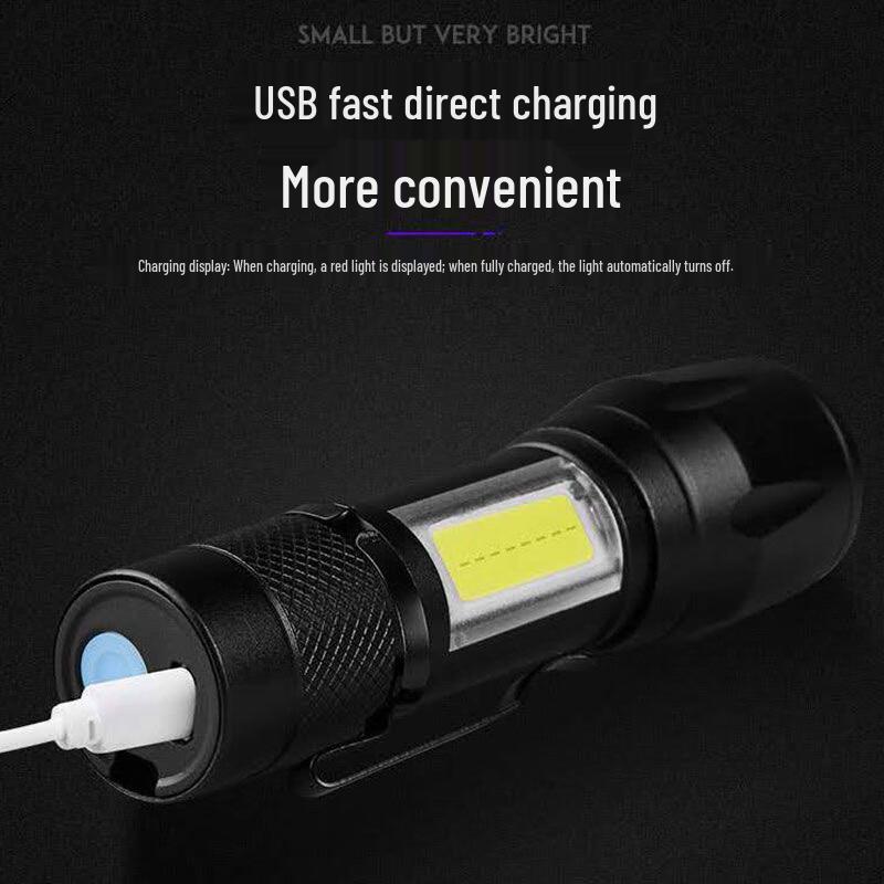 OEING Mini Zoomable Rechargeable LED Flashlight