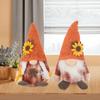 2 Pcs Sunflower Gnomes Decorations Cute Dwarf Figurines Handmade Plush Stuffed Gnomes for Holiday Fe