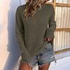 Women's Casual Fashion 2022 Long Sleeved Knitting Solid Color Sweater Top