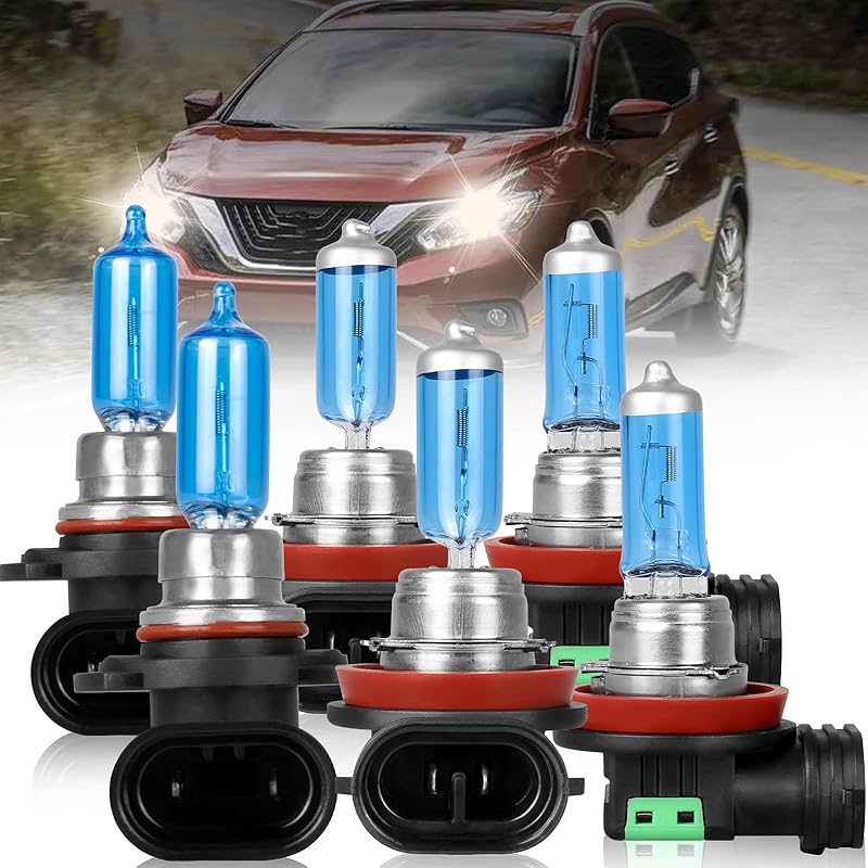 9005 H11 Halogen Headlight Bulbs For Toyota Prius 2010-2011 High Performance Halogen Car Headlight Bulb for Brighter Light, 9005 High Beam+H11 Low