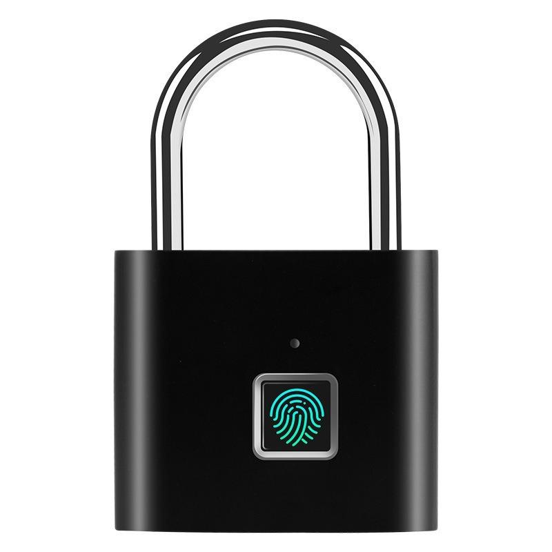 1PC fingerprint padlock student dormitory home anti-theft smart padlock outdoor cabinet warehouse fingerprint password lock чёрный