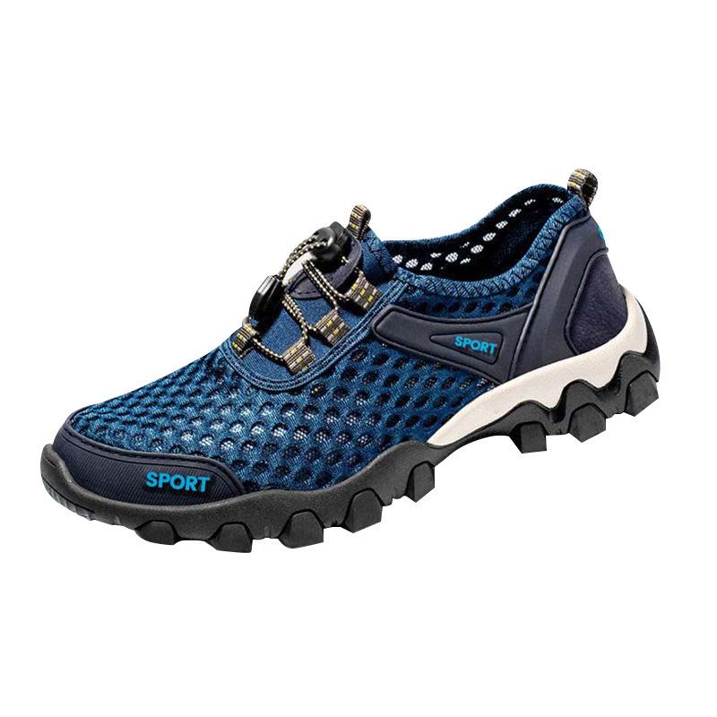 Men's shoes summer trendy shoes outdoor breathable wading shoes hollow mesh soft-soled hiking shoes men's sports and leisure shoes men