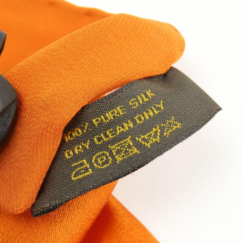 Used LOUIS VUITTON scarf Carre Monaco silk Orange Accessories