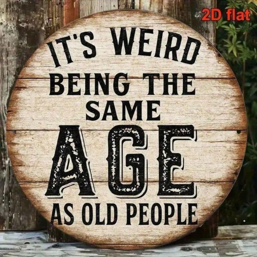 Vintage Rustic Metal Sign Wall Decor, Farmhouse Circle Poster with Quote