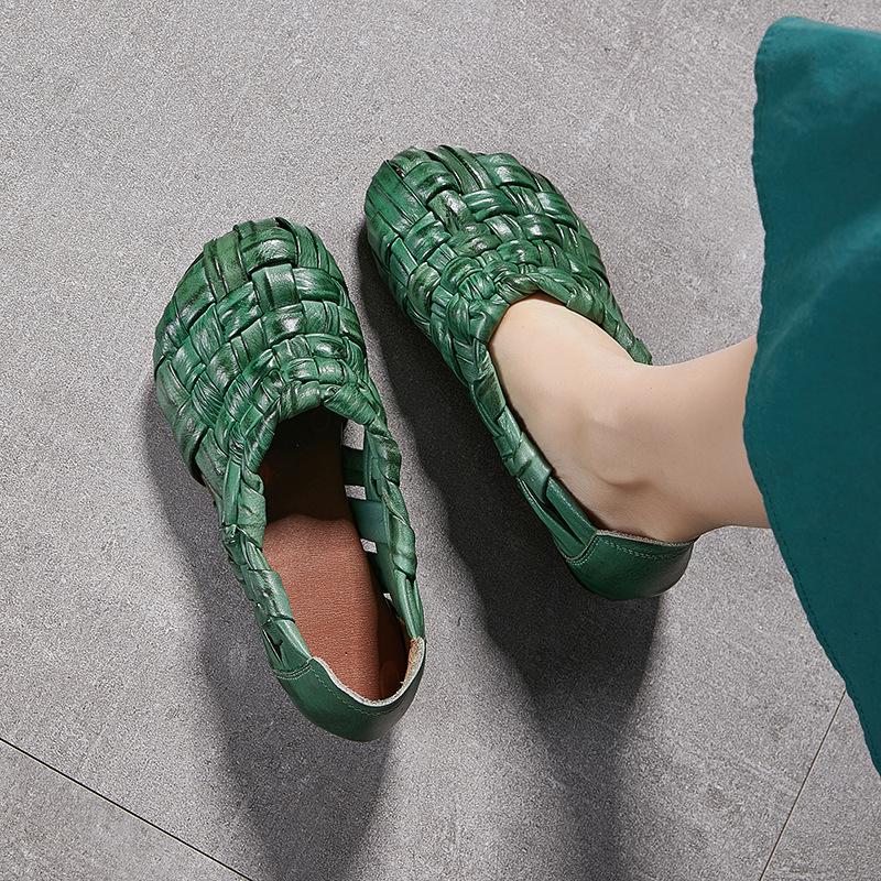 Genuine Leather Hand-woven Sandals Retro Shoes Women's Leather Sandals