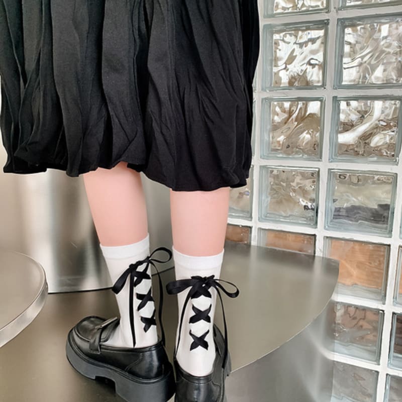 ANGEL SOCKS 1308 Bundle Ribbon Cotton Socks