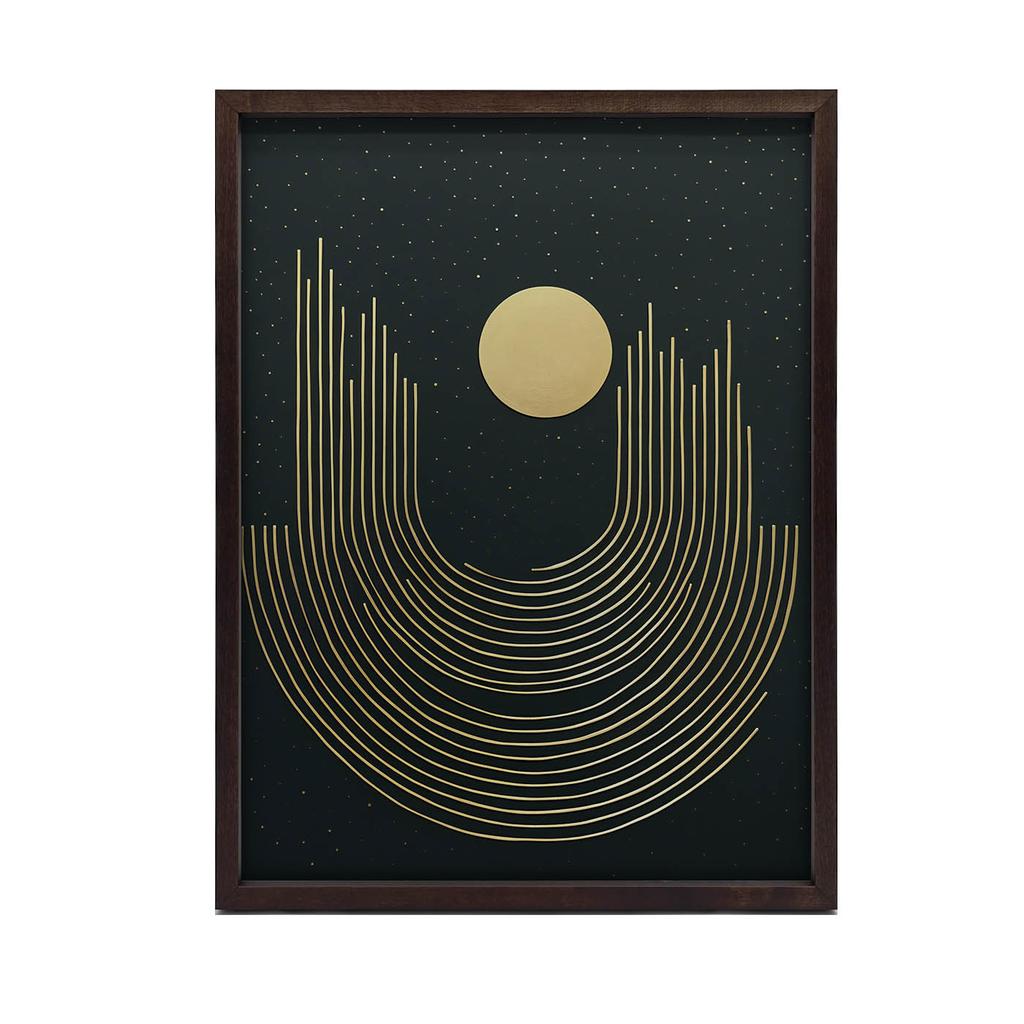 Złota Geometria Złota Geometria, 30X40 Cm, Rama Drewniana Ciemny Brąz, Papier Matowy 230 Gsm