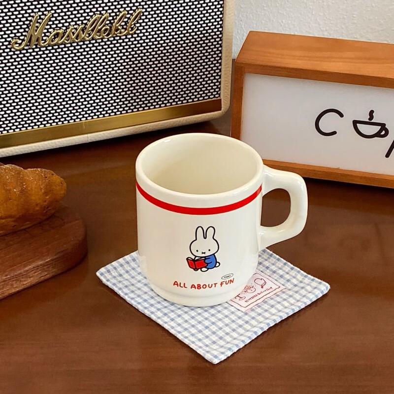 Shangqi Vintage Cute Rabbit Ceramic Mug