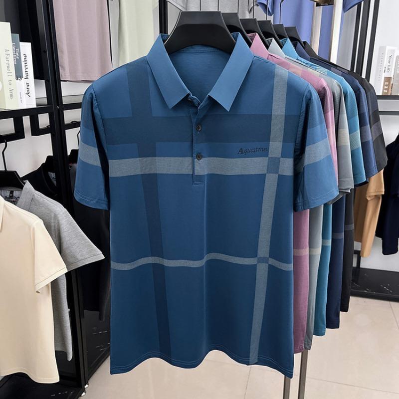 Herren Kurzarm Business Casual Sommer Kühlendes Gefühl Polohemd Oberteil