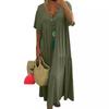 New V-Neck Irregular Multicolor Long Swing Dress - Available in Multiple Sizes