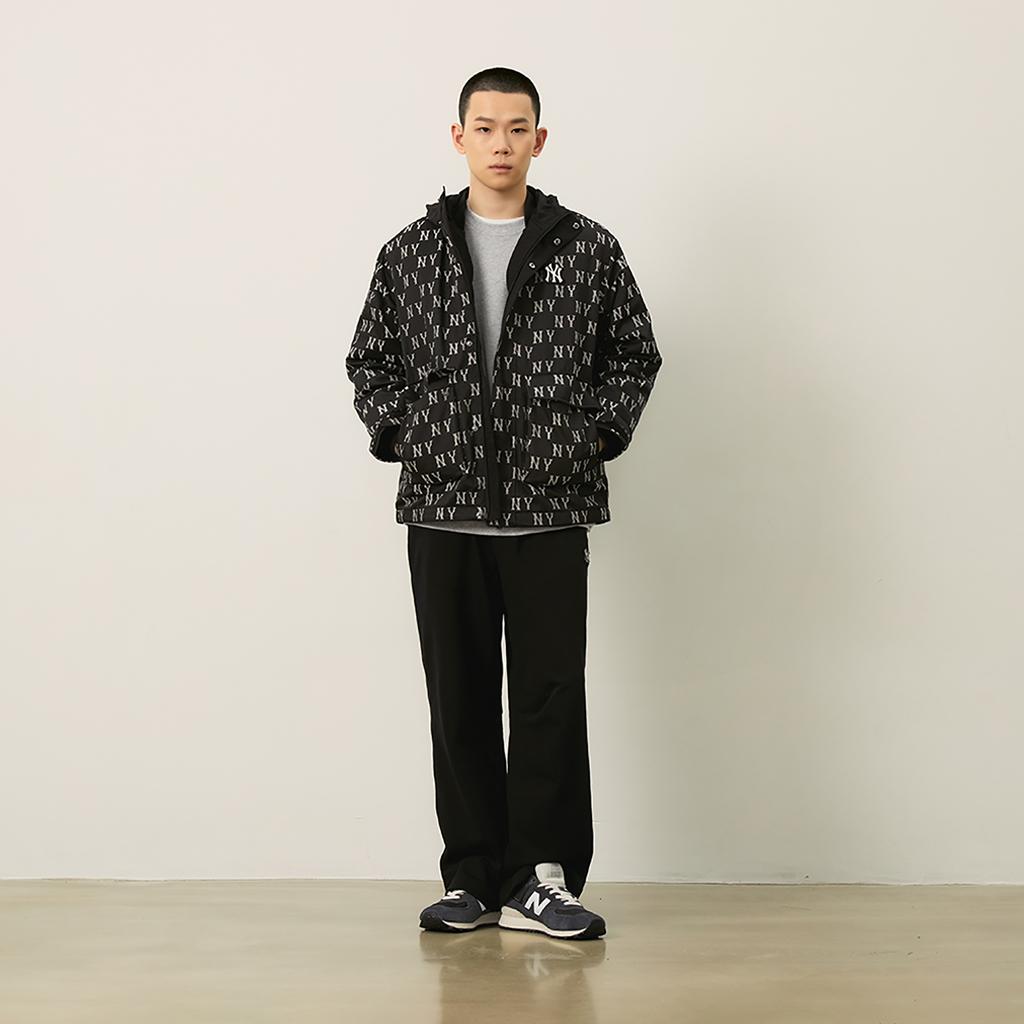 New MLB MONOGRAM Collection New York Yankees FW24 Windproof Jackets & Coats Puffer Jacket Unisex Black 3AWJM0646-50BKS