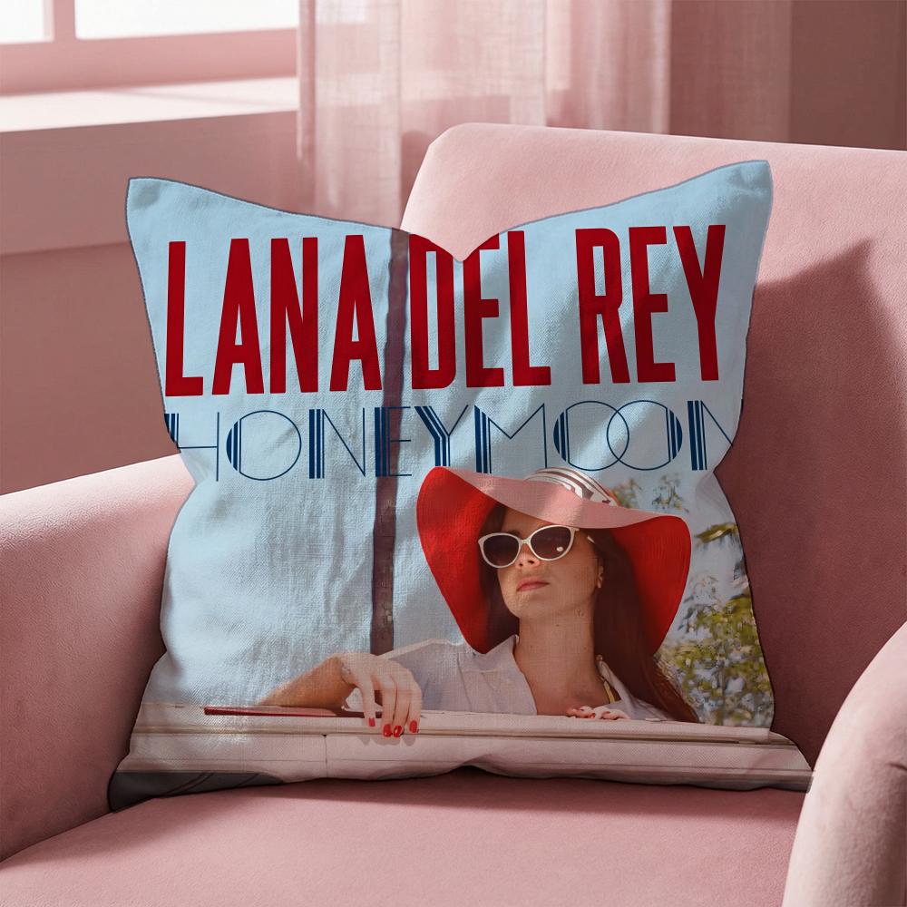 Singer L-Lana Del Rey Cushion Cover Multi-Scene Pillow Cover for Home & Car - Reversible, Soft & Durable for Daily Use
