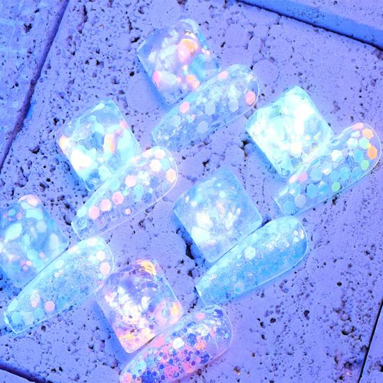 1 Box Gloss Art Effect Sequin Shiny Nail Luminous High Non-drop DIY Iridescent Firefly Style