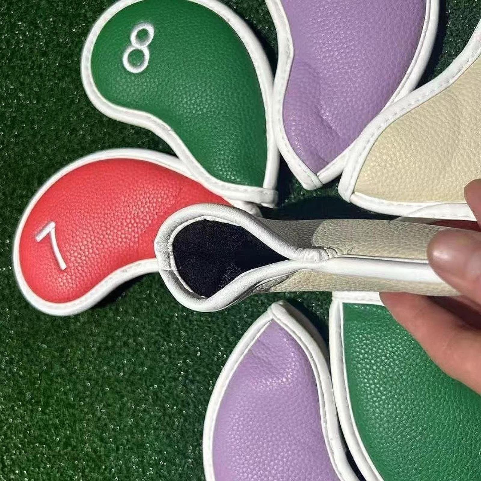 

8 шт. Чехлы для взрослых гольф-клубов из ПУ кожи, устойчивые к погодным условиям