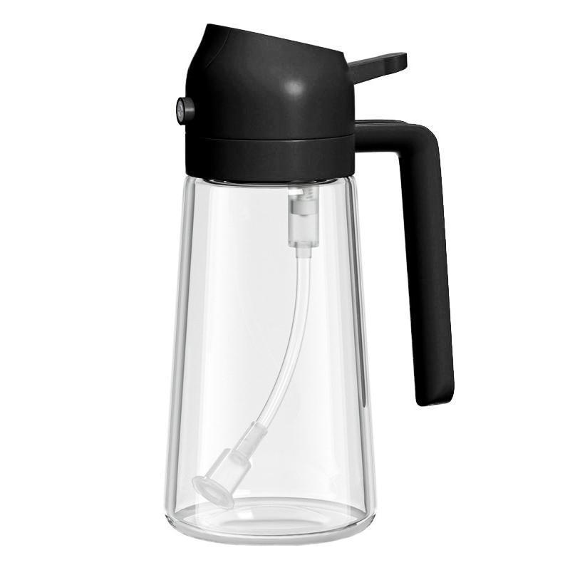 2 In 1 Oil Spray Bottle, 470ml Anti-leakage Olive Oil Sprayer, Plastic Baking Oil Spray Oil Bottle Dispenser, Kitchen Gadgets