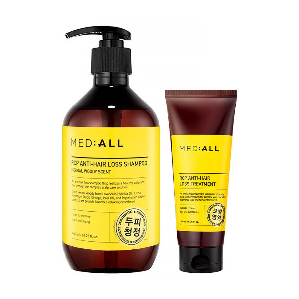 MED:ALL Scalp Cleansing Shampoo Woody Scent 480ml + Treatment 200ml