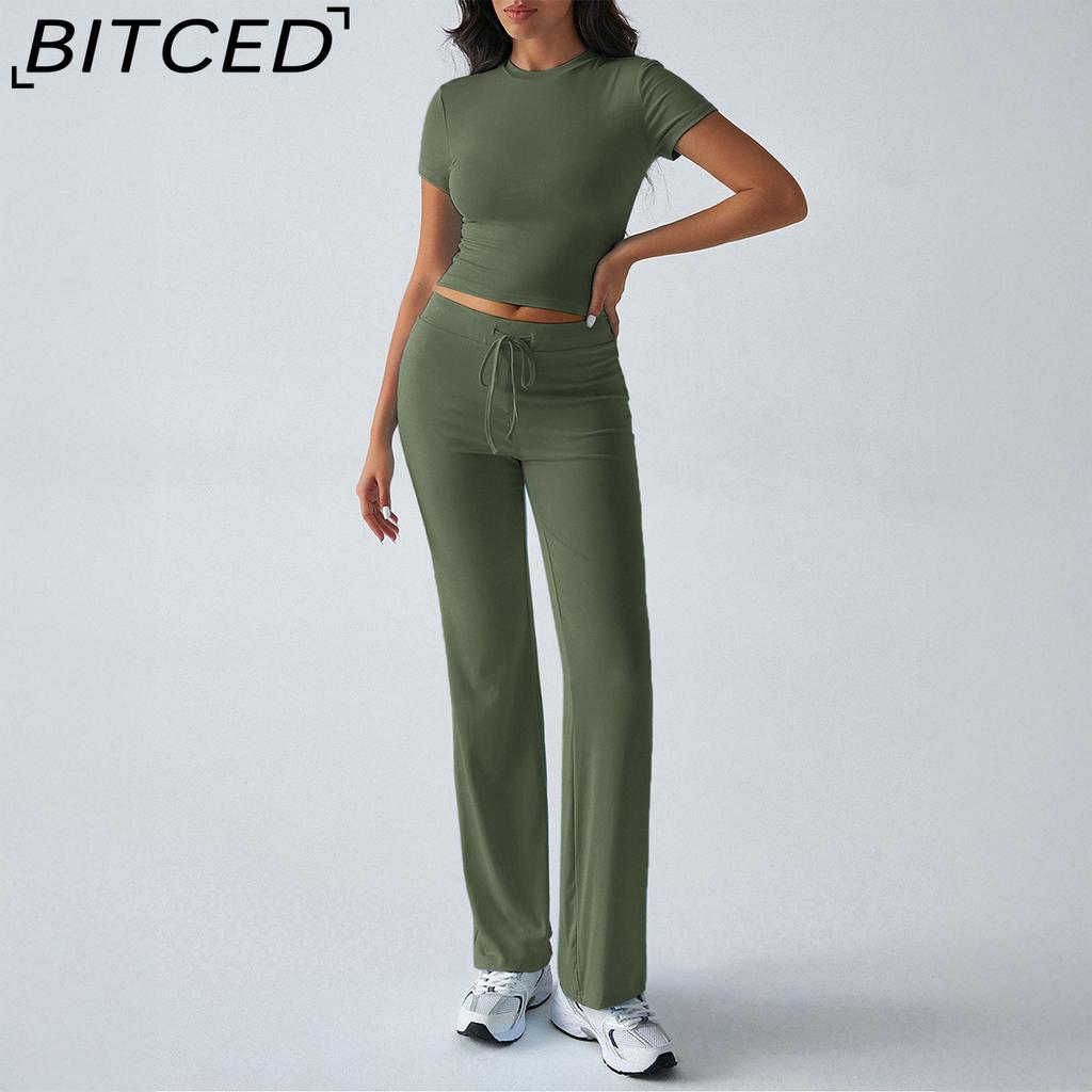 BITCED Women's Autumn/Winter Elegant Solid-Colour O-Neck Urban Casual Fashion Set