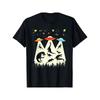European Sizes Men's Retro Dinosaur & UFO Graphic T-Shirt - Vintage Alien Adventure Design, All-Season Comfort, Machine Washable