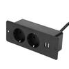 Embedded Power Outlet 2 USB 2  10A Ports Recessed Desk Socket In Desk Power Hub with 1.5m Cable