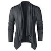 Men Autumn Shirt Vintage Long Sleeves Solid Color Asymmetrical Cardigan Warm Shawl Collar Medieval Breathable Men Autumn Tops for Daily Wear