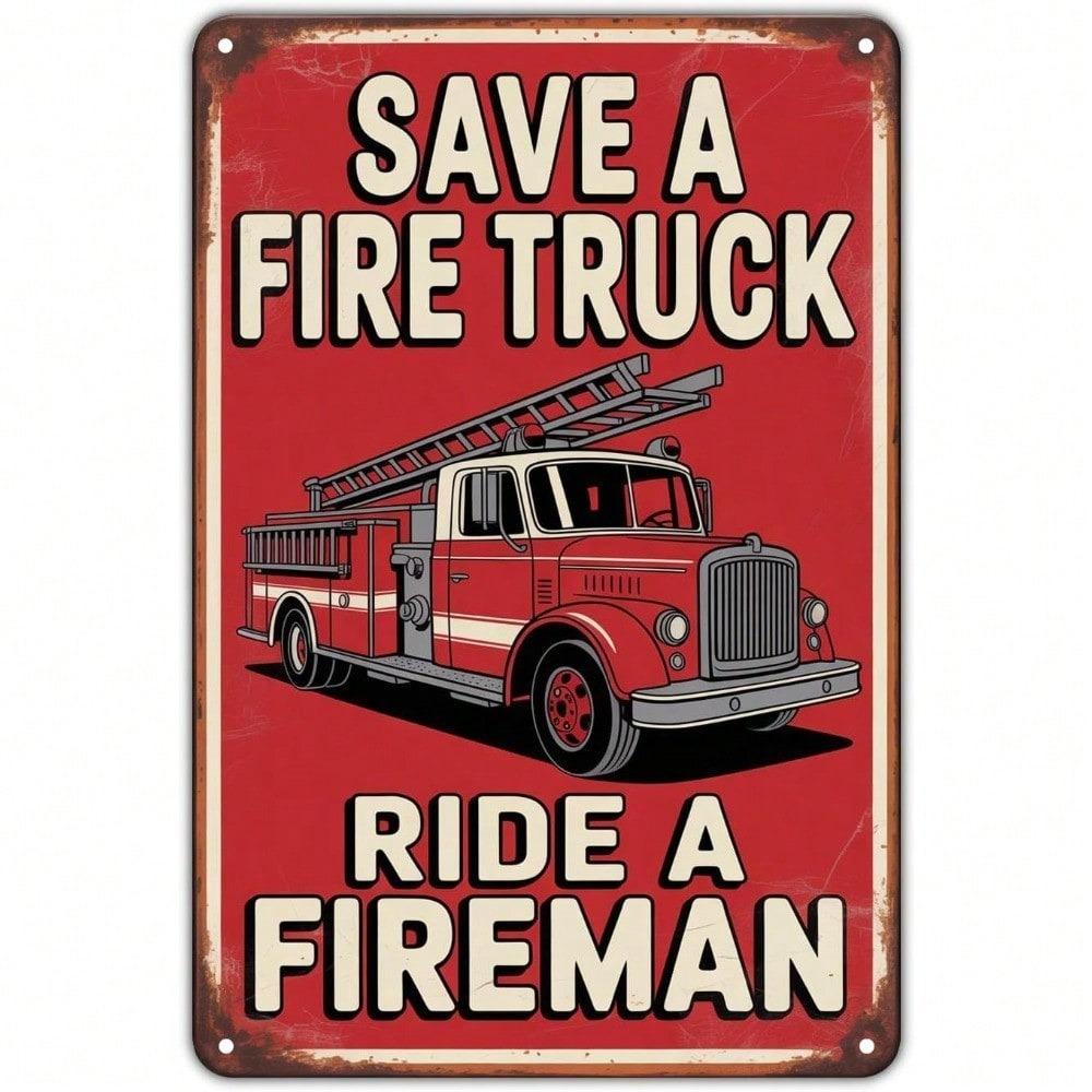 Vintage Firefighter Metal Sign Wall Art Rustic Pub Decor 8x12 Inch Tin Poster 20x30