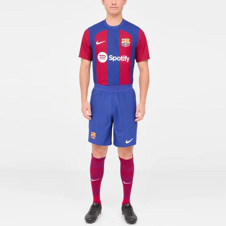 Nike Barcelona 23/24 Season Home Player Edition Logo Print Solid Color Elastic Shorts Men Shorts Blue DX2627-455