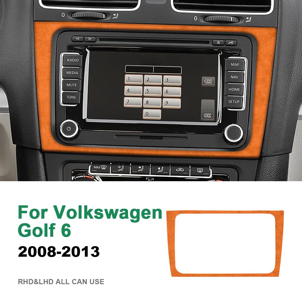 For Volkswagen VW Golf 6 GTI R MK6 2008 2009 2010 2011 2012 2013 Italy Super Suede Car Central AC CD Panel Frame Trim Sticker