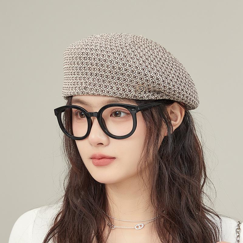 Spring and summer new sweet versatile beret women's light luxury high-end sense breathable face small painter hat