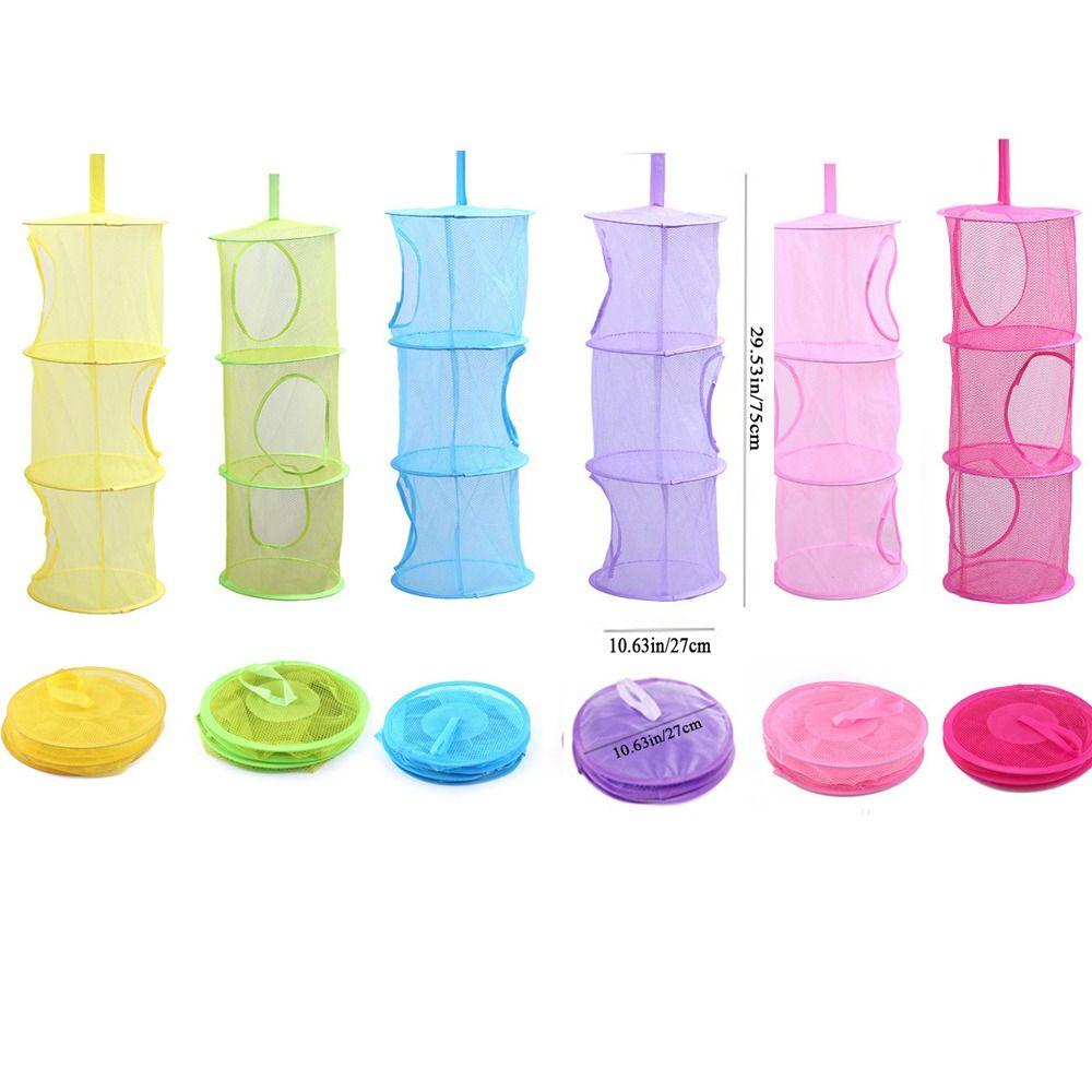 Cylindrical Cylindrical Storage Hanging Bag Mesh Cylindrical Storage Basket  Bathroom